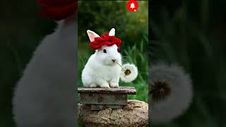 '🌼 Fluffy Bunny Enjoys a Dandelion Treat – Pure Cuteness Overload 🐇✨' #cute #cutebunny #toocute
