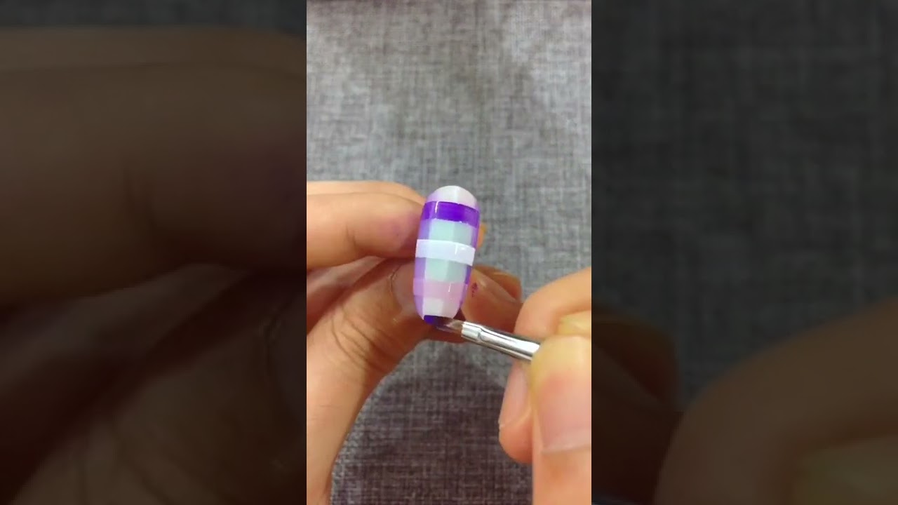 Teach you to make shirt plaid nail art nail art  