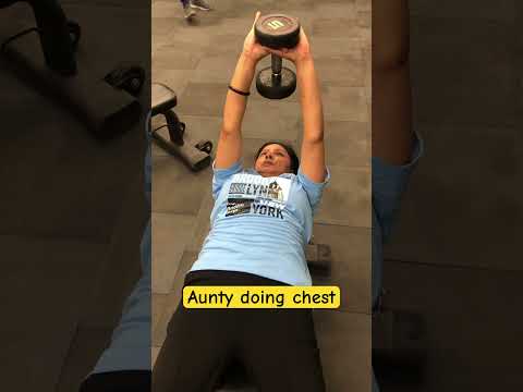 aunty doing very hard chest exercise #gym #shortvideo #shorts #exercise #motivation