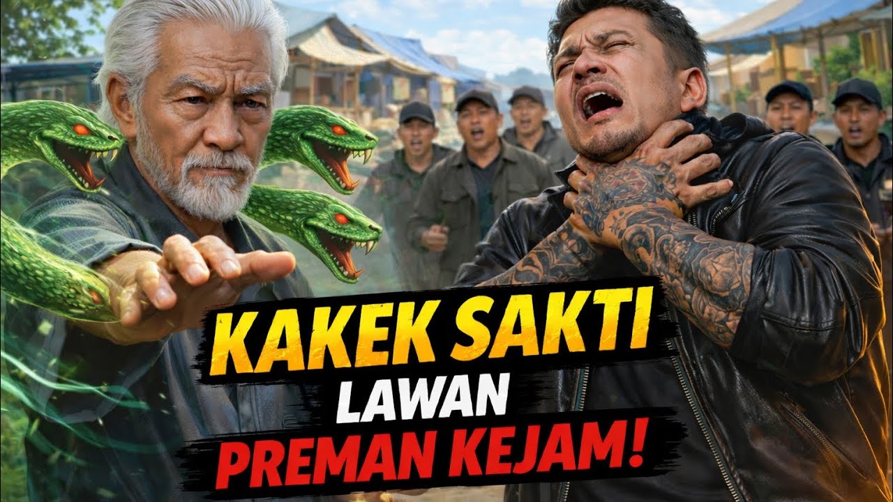 KAKEK TUA DIREMEHKAN PREMAN PASAR, SEKALI GERAK ILMU ULAR KEPALA 3 BIKIN MENYESAL & LARI KETAKUTAN!