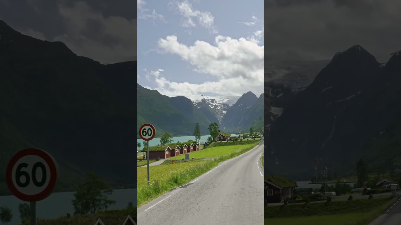 Norway Scenic Drive: Road to Briksdalsbre #shorts #drivingasmr
