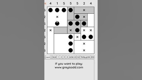 Grey is Odd - Today grids. Solution level 4 7X7 dated 04-20-2024 #logicpuzzles #logicgames  #games