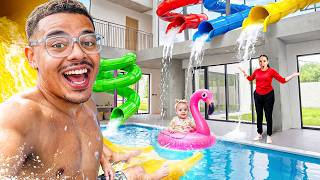 I Built a WATERPARK In My House! *BAD IDEA*