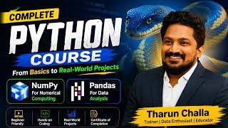 Python NumPy Pandas Full Course | Python for Data Analysis| Complete Tutorial #python #sql #freshers