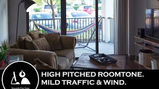 Sound Effects - High pitched roomtone. Mild traffic and wind.