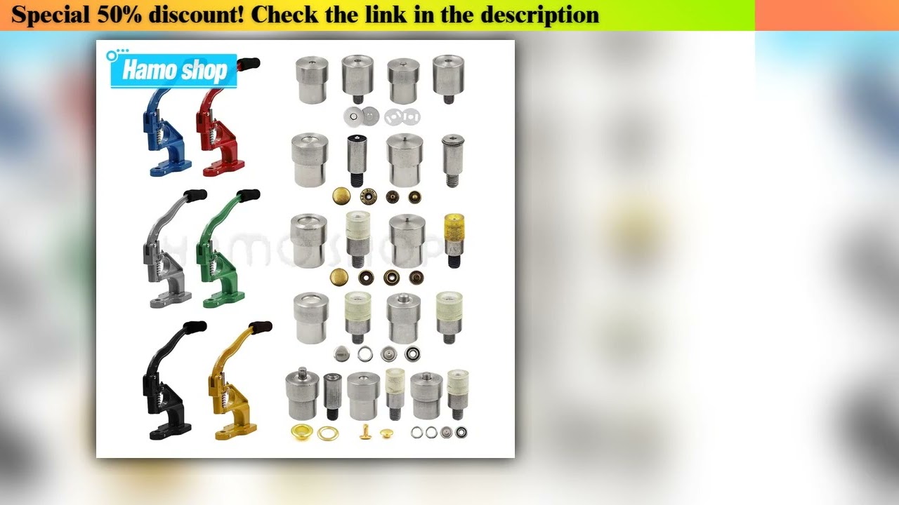 Get Hand Press Machine Metal Dies Mold Eyelet Double Cap Rivets Snap Fastener Buttons Installation T