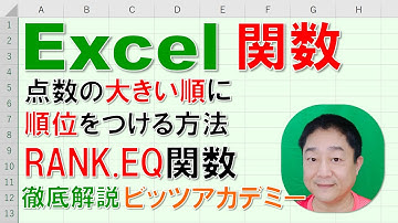 【Excel関数 徹底解説】RANK.EQ関数　点数の大きい順に順位をつける方法