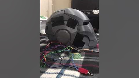 Testing out my 3D printed IronMan Mark III, wearable helmet powered by Arduino and servo motors.