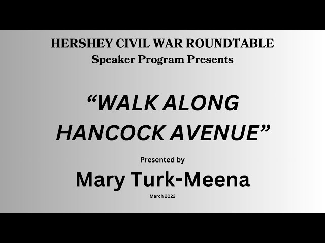 Walk Along Hancock Avenue-Presentation by Mary Turk Meena