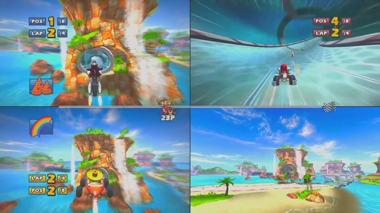 Sonic & Sega all Star Racing more 3 player split screen Fun