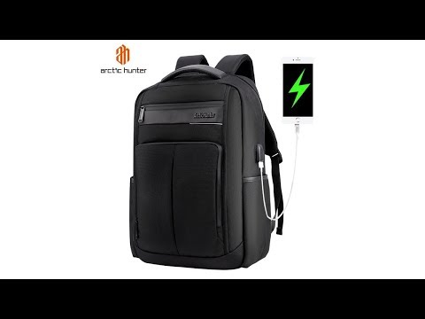 Arctic Hunter B00121C Водоустойчива Раница За Лаптоп 15.6" С USB Порт В Черен Цвят
