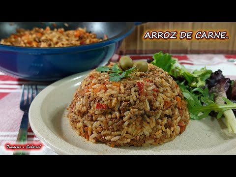 ARROZ DE CARNE SALUDABLE Fácil y muy Delicioso