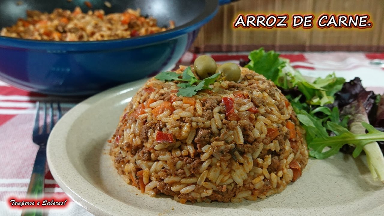 ARROZ DE CARNE SALUDABLE Fácil y muy Delicioso - YouTube