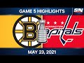 NHL Game Highlights | Bruins vs. Capitals, Game 5 - May 23, 2021