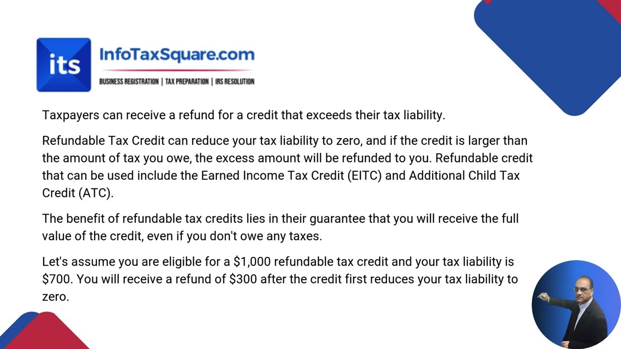 What is the definition of a refundable tax credit?