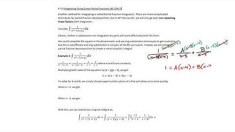 6 12 Integrating Using Linear Partial Fractions BC Only Ex 1