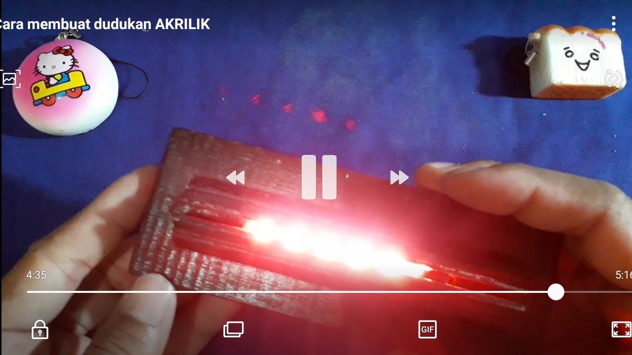 CARA MEMBUAT LAMPU  DUDUKAN AKRILIK  MENGUNAKAN KAYU agam 