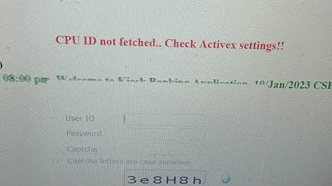 Cpu Id not fetched Check Activex.... Settings kaise kare.... Full settings with guide....