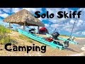 CAMPING and FISHING on DESERTED island with Solo Skiff