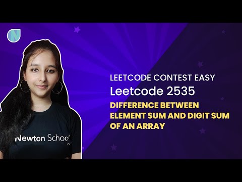 Leetcode 2535 || Difference Between Element Sum and Digit Sum of an Array|| Leetcode Contest Easy