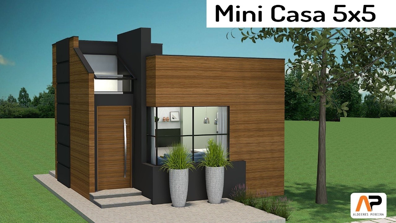 Mini Casa 5x5 com hall de entrada – Estilo moderno