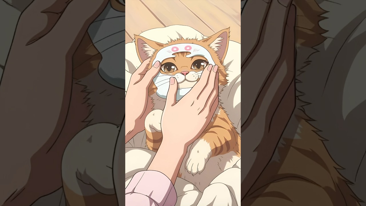 Cute Cat Spa Day 🐱💆 | Funny Cat Doing a Face Mask | Relaxing Cat Short