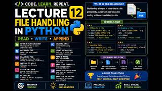LECTURE 12 – FILE HANDLING IN PYTHON