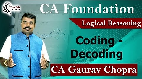 CA Foundation Logical Reasoning Classes CA Gaurav Chopra I Scanner Classes