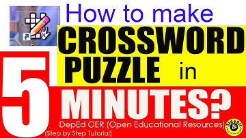 How to make Crossword Puzzle in 5 minutes using DepEd OER?