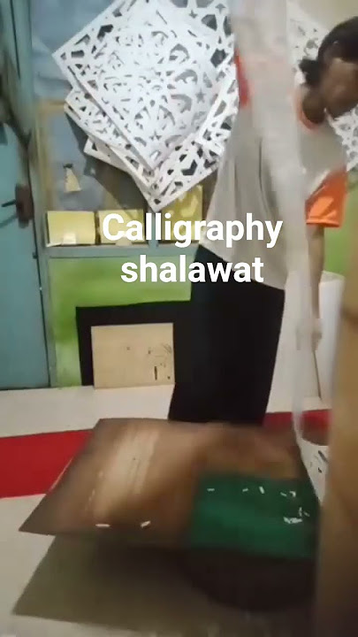 calligraphy stencil making process shalawat #shortsvideo #art