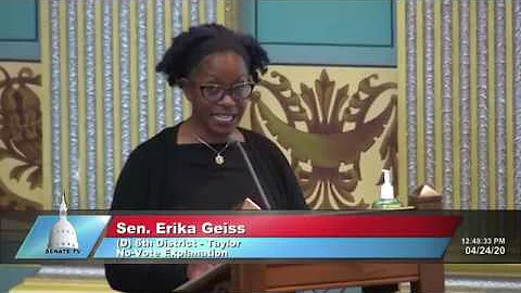 Sen. Erika Geiss speaks against Senate Bills 857 & 858