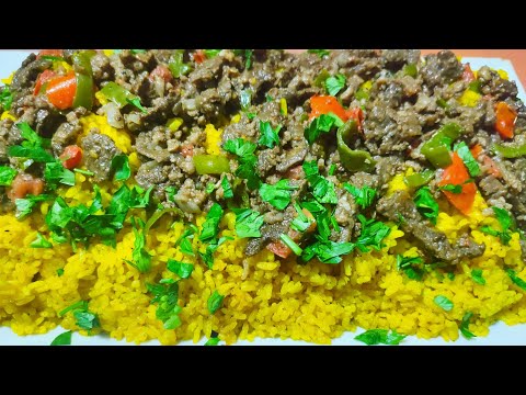 رز بالكاري شاورما لحمه عندك قطعتين لحمه تعالي نعمل بيهم رز بالكاري وشاورما لحمه تحفه