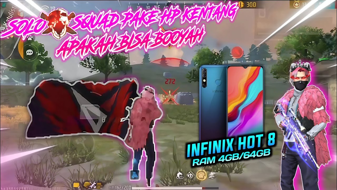 APAKAH AKU BISA SOLO VS SQUAD PAKE HP KENTANG | INFINIX HOT 8 - FREE FIRE INDONESIA 🔥🔥
