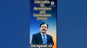 Inter maths 2A Permutations and Combinations 2marks