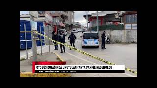Otobüs Durağinda Unutulan Çanta Pani̇ğe Neden Oldu