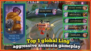 Top 1 Global Ling aggressive assassin | Fearless Gameplay | MLBB | Kivz Gaming