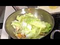 Cooking Ah Pa - stirfry chinese cabbage with mushrooms