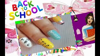 مناكير للأطفال و رسومات اظافر سهله / Back To School Nails Design/Easy Simple Letters, Numbers