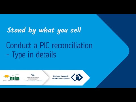 NLIS how-to: Conduct a PIC Reconciliation – type in details