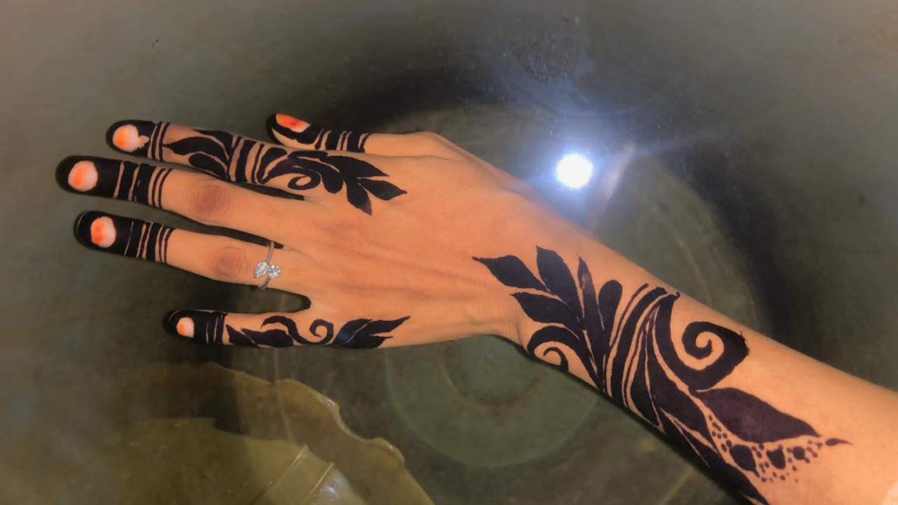 Simple and beautiful black henna (Lalle) design. YouTube