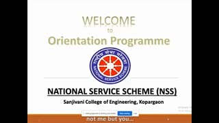 NSS Orientation Program Sanjivani College of Engineering Kopargaon