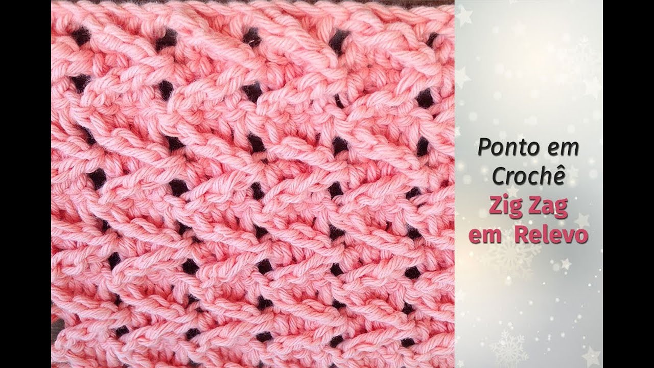 Ponto de Crochê zig zag em relevo passo a passo professora Simone Eleotério