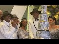 MOMENT AKINSIKU OF LAGOS CUTS HIS 50TH BIRTHDAY CAKE WITH A SORONOUS VOICE OF K1 DE ULTIMATE
