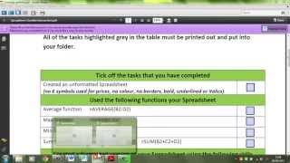 ESW ICT Level 2  Video 3 Spreadsheet