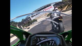 Trying out the 13 tooth Counter shaft sprocket @ Laguna Seca 07/23