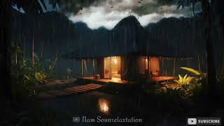 Super heavy rain and strong winds in my village | Sleep instantly with the sound of rain