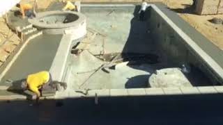 Pool decking going in! Concrete time lapse. Very cool!