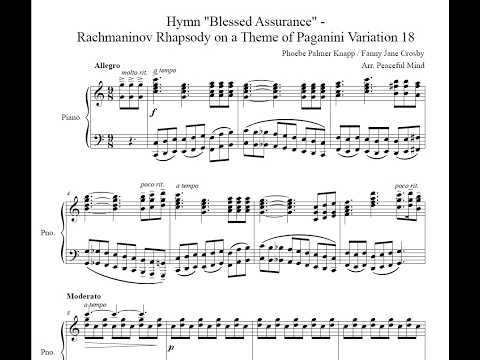 Blessed Assurance - Rachmaninov Paganini Rhapsody Var.18 for Piano Solo - Phoebe Palmer Knapp / Fanny Jane Crosby, Arr. Peaceful Mind