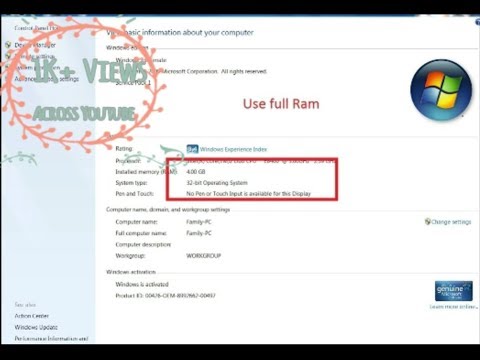 How to Use Full Ram in Windows 7 32 bit ( Usable ram Problem)||Latest Updates 2018||By AllAbout PC
