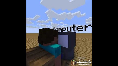 Steve uses a computer. - [Mine-imator]